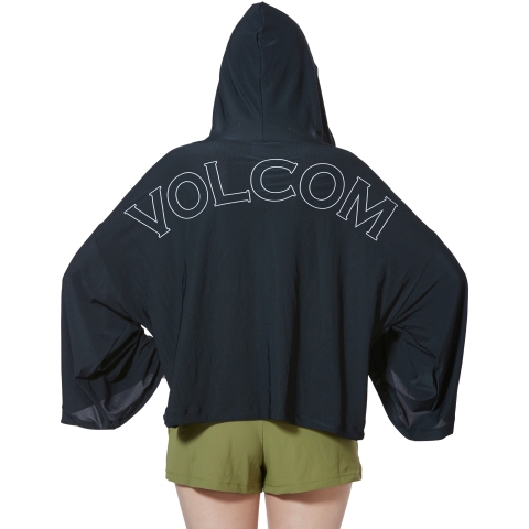 Vol Active Mesh Hood Poncho-BLK